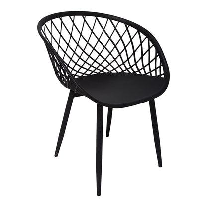 Armchair Ezra black pp-black metal leg 62.5x56x82cm
