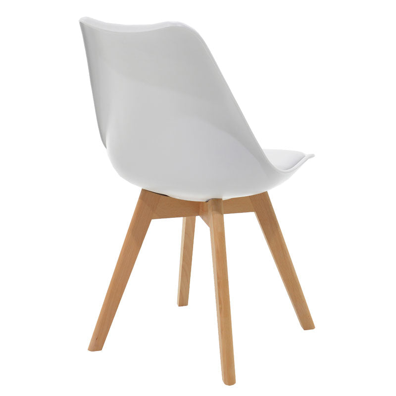 Chair Gaston pakoworld PP-PU white-natural leg 53.5x48.5x83cm