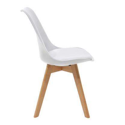 Chair Gaston pakoworld PP-PU white-natural leg 53.5x48.5x83cm