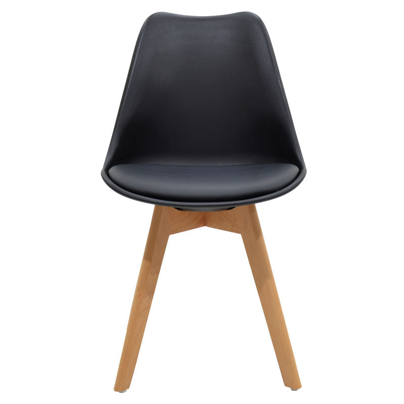 Chair Gaston pakoworld PP-PU black-natural leg 53.5x48.5x83cm