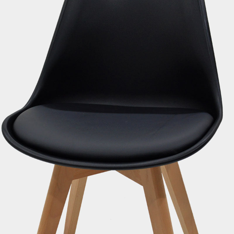 Chair Gaston pakoworld PP-PU black-natural leg 53.5x48.5x83cm