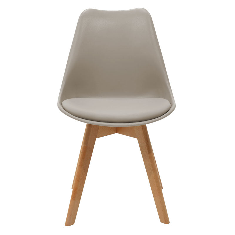 Chair Gaston pakoworld PP-PU grey-natural leg 53.5x48.5x83cm