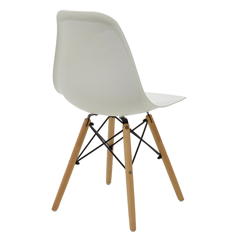 Chair Julita pakoworld PP white-natural leg 46x50x82cm