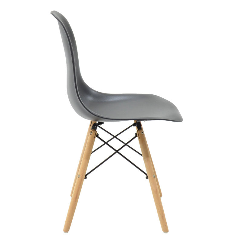 Chair Julita pakoworld PP black-natural leg 46x50x82cm