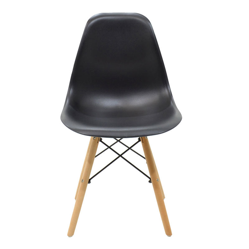 Chair Julita pakoworld PP black-natural leg 46x50x82cm