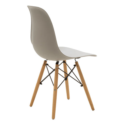 Chair Julita pakoworld PP grey-natural leg 46x50x82cm