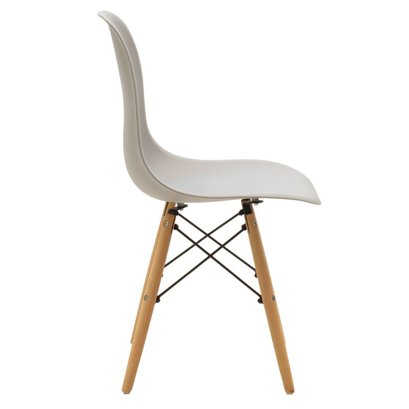 Chair Julita pakoworld PP grey-natural leg 46x50x82cm