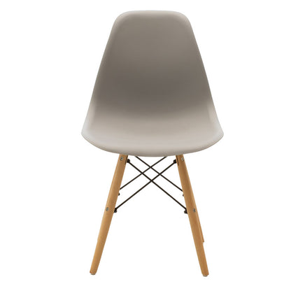 Chair Julita pakoworld PP grey-natural leg 46x50x82cm