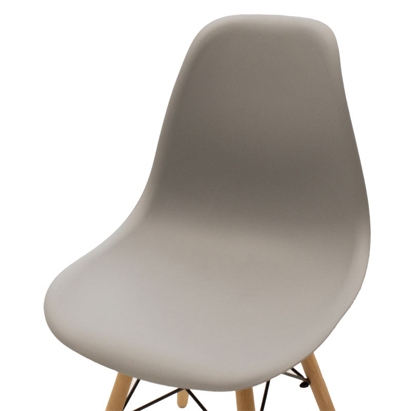 Chair Julita pakoworld PP grey-natural leg 46x50x82cm