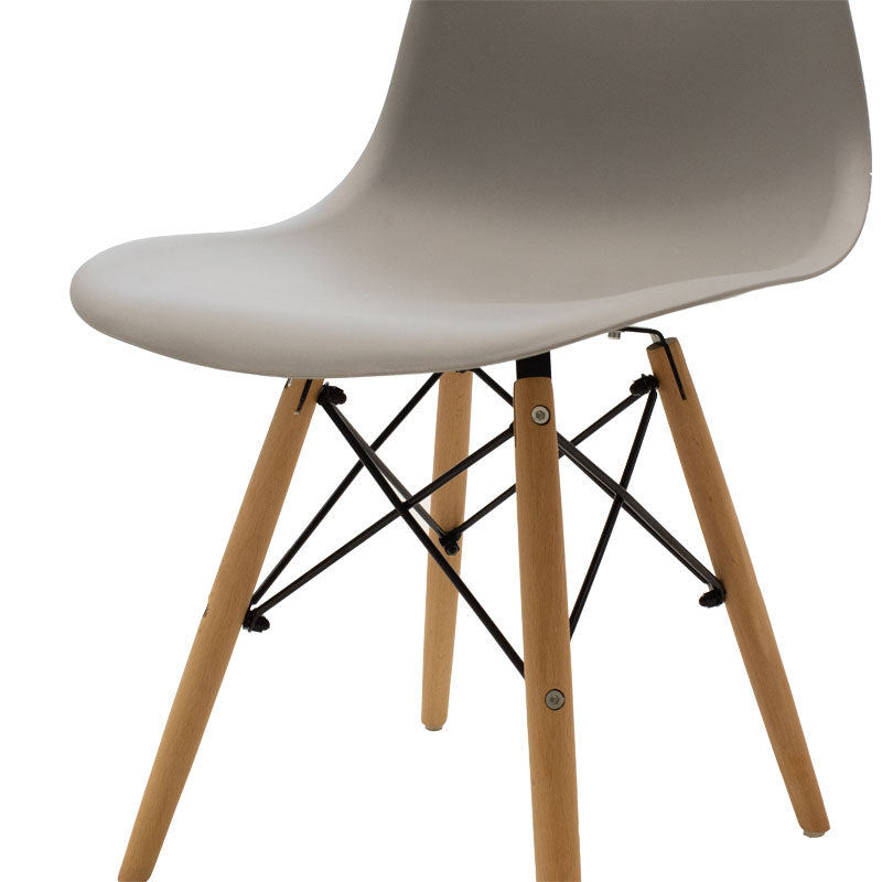 Chair Julita pakoworld PP grey-natural leg 46x50x82cm