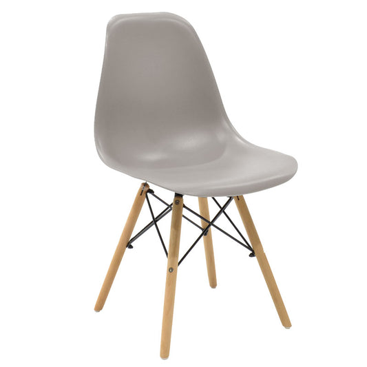 Chair Julita pakoworld PP grey-natural leg 46x50x82cm