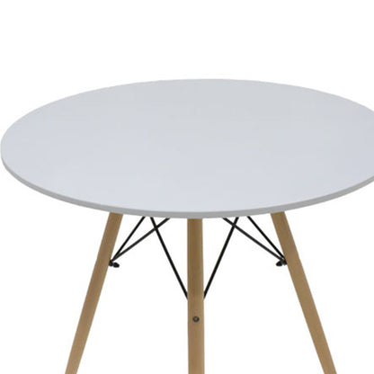 Dining table Julita pakoworld MDF top white-natural legs D80x73cm