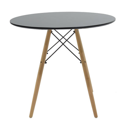 Dining table Julita pakoworld MDF top black-natural legs D80x73cm