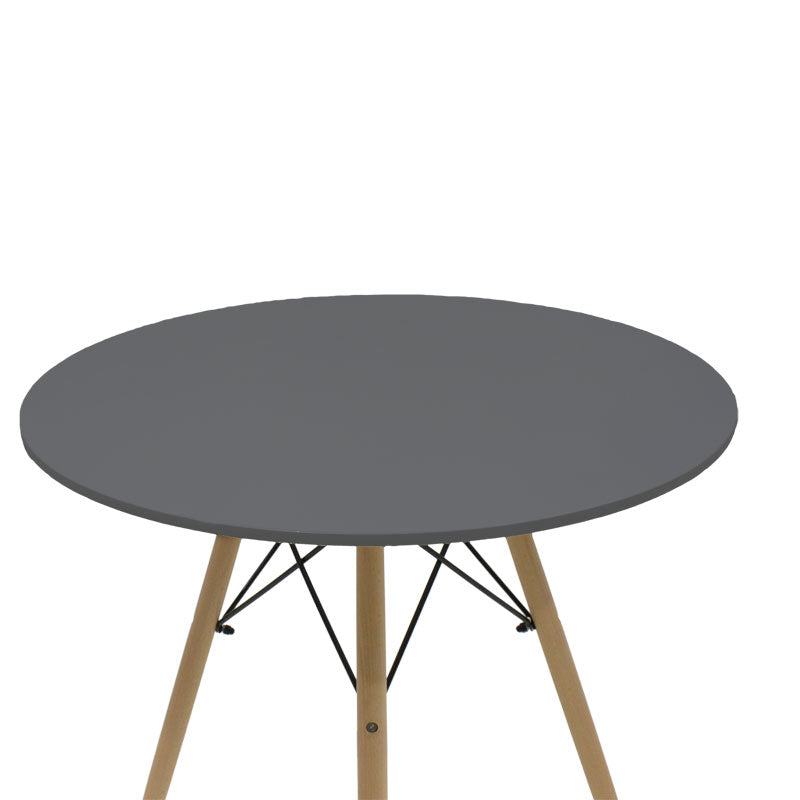 Dining table Julita pakoworld MDF top black-natural legs D80x73cm