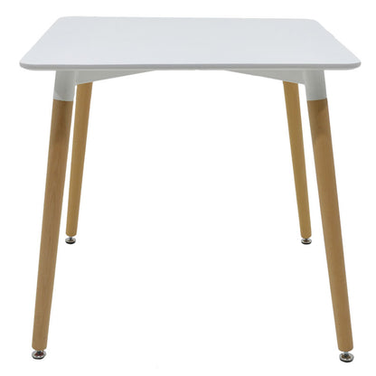 Dining table Natali pakoworld MDF top white-natural legs 80x80x76cm