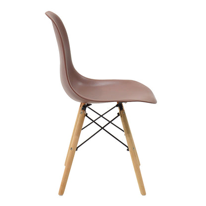 Chair Julita pakoworld PP brown-natural leg 46x50x82cm