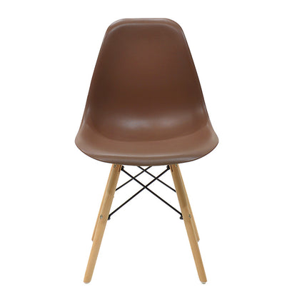 Chair Julita pakoworld PP brown-natural leg 46x50x82cm
