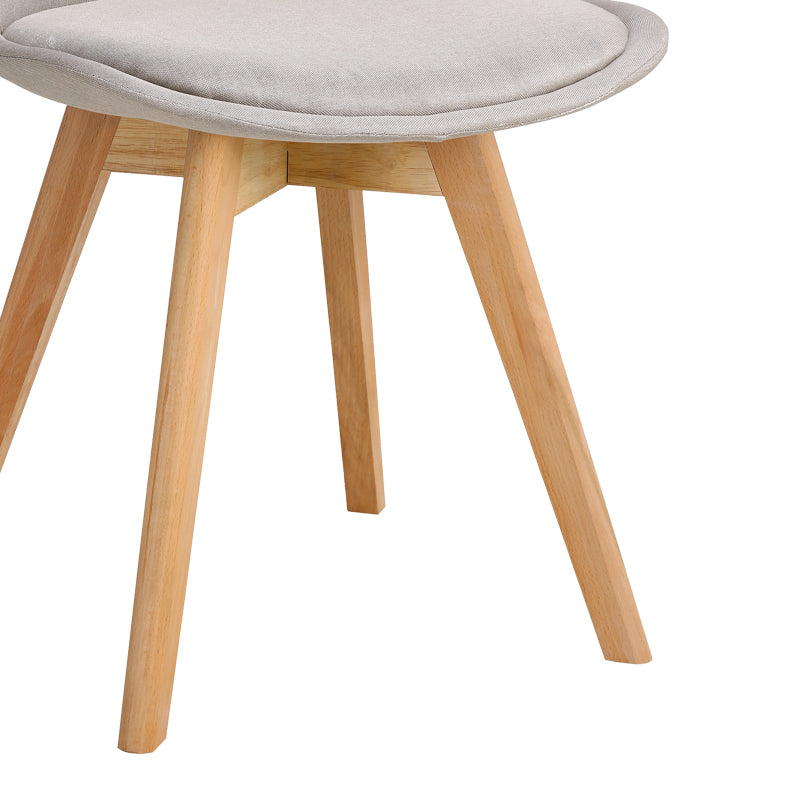 Gaston chair pakoworld beige fabric and natural wood leg 56.5x43x83.5cm