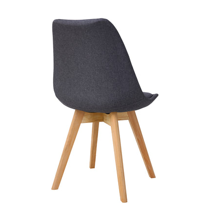 Chair Gaston dark grey pp-fabric-wooden natural 48x55x83cm