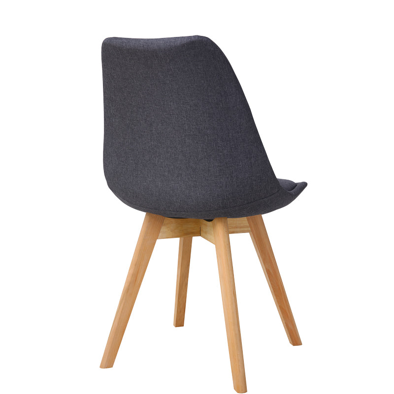 Gaston chair pakoworld anthracite fabric and natural wood leg 56.5x43x83.5cm