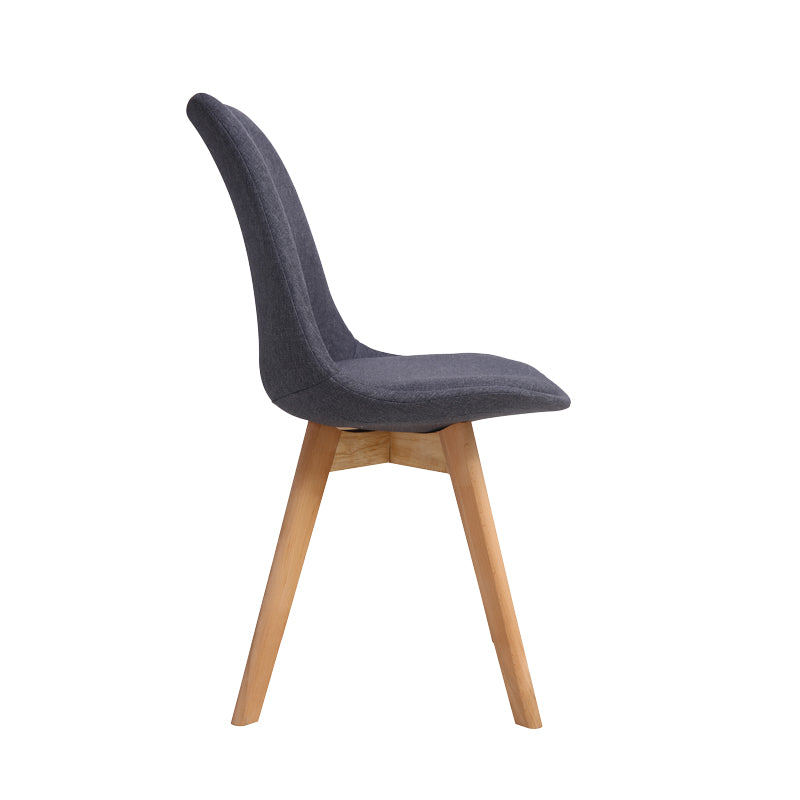 Gaston chair pakoworld anthracite fabric and natural wood leg 56.5x43x83.5cm