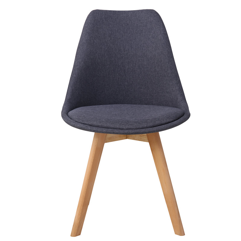 Chair Gaston dark grey pp-fabric-wooden natural 48x55x83cm