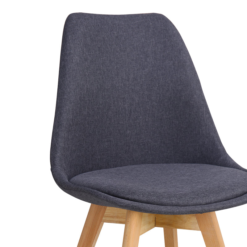 Gaston chair pakoworld anthracite fabric and natural wood leg 56.5x43x83.5cm