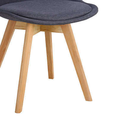 Chair Gaston dark grey pp-fabric-wooden natural 48x55x83cm