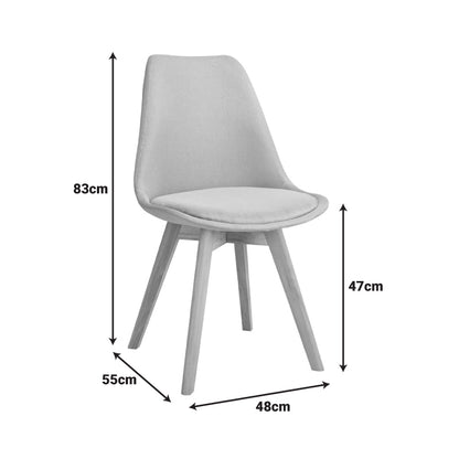 Chair Gaston dark grey pp-fabric-wooden natural 48x55x83cm