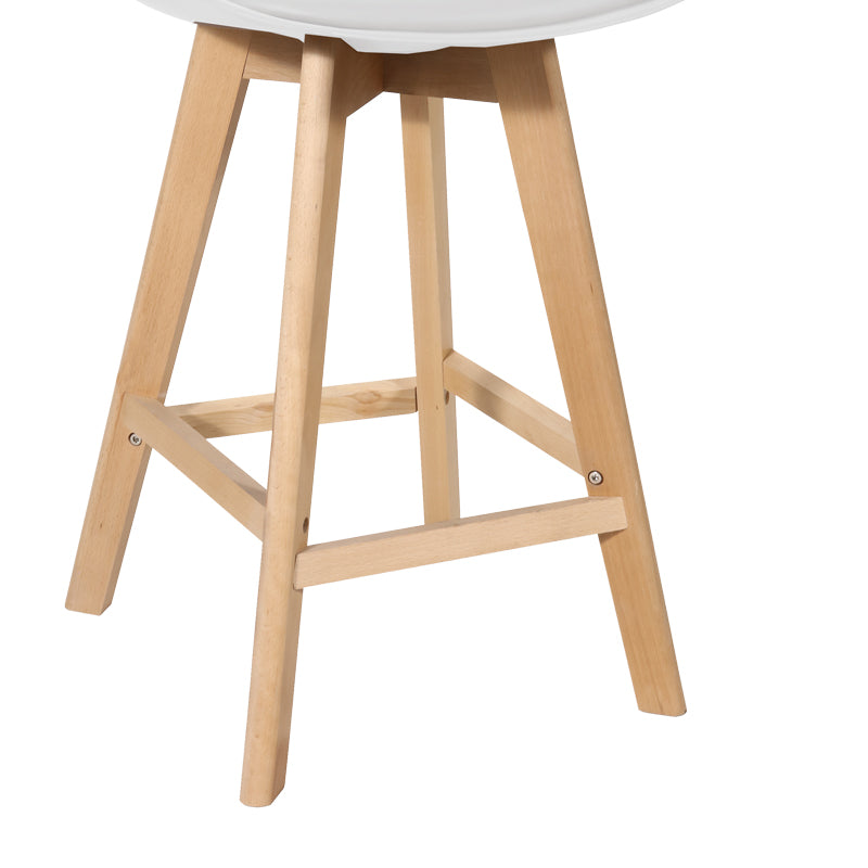 Bar stool Gaston pakoworld white pp-pu and natural wood leg 56x48.5x104cm