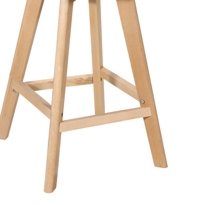 Bar stool Gaston black pp-pu and natural wood leg 49x56x112cm