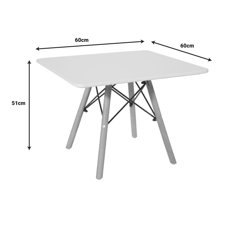 Natali children's table pakoworld MDF white and natural beech wood 60x60x51cm