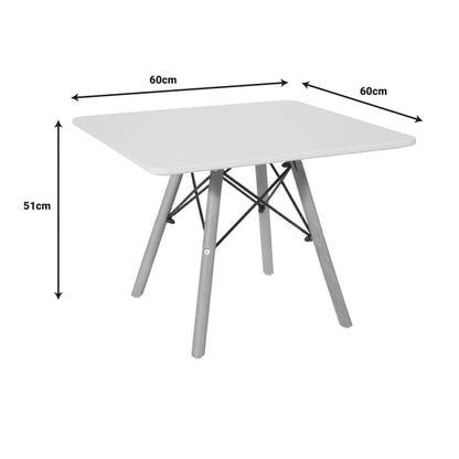 Natali children's table pakoworld MDF white and natural beech wood 60x60x51cm