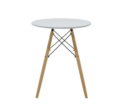 Julita pakoworld table MDF white and natural beech wood Φ60x73cm