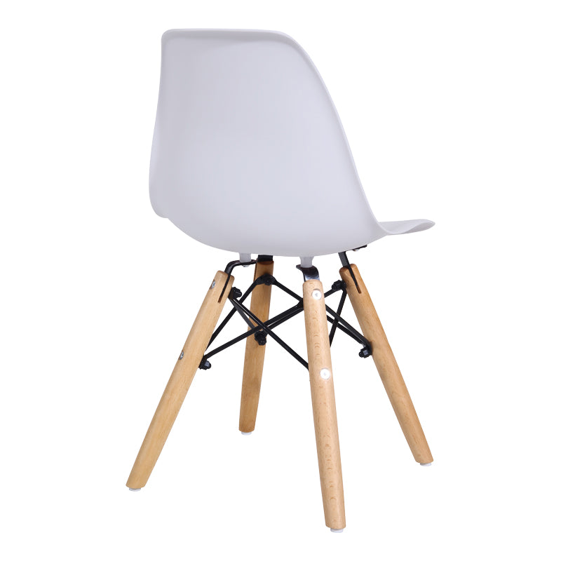 Julita chair for children pakoworld PP white pp and natural beech wood 35x31x57.5cm