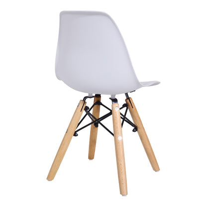 Julita chair for children pakoworld PP white pp and natural beech wood 35x31x57.5cm