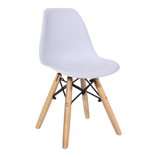 Julita chair for children pakoworld PP white pp and natural beech wood 35x31x57.5cm