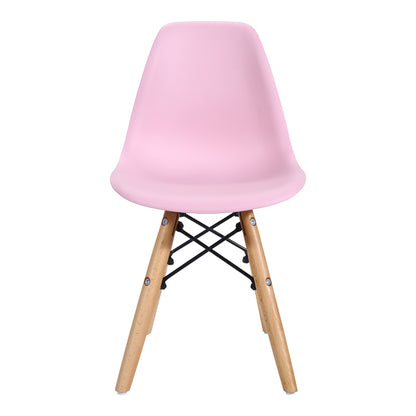 Julita chair for children pakoworld PP pink pp and natural beech wood 35x31x57.5cm