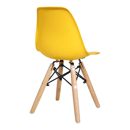 Julita chair for children pakoworld PP yellow pp and natural beech wood 35x31x57.5cm