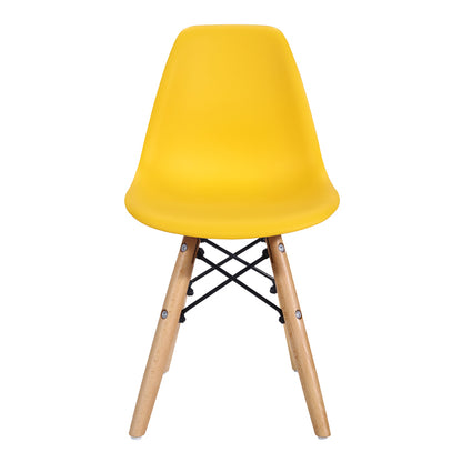 Julita chair for children pakoworld PP yellow pp and natural beech wood 35x31x57.5cm