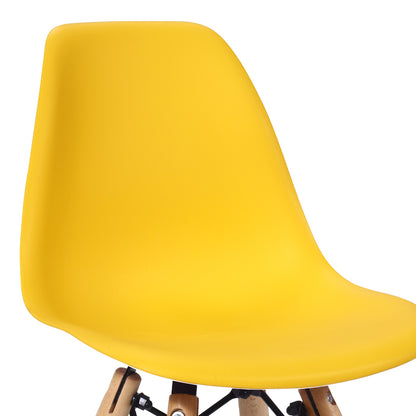 Julita chair for children pakoworld PP yellow pp and natural beech wood 35x31x57.5cm