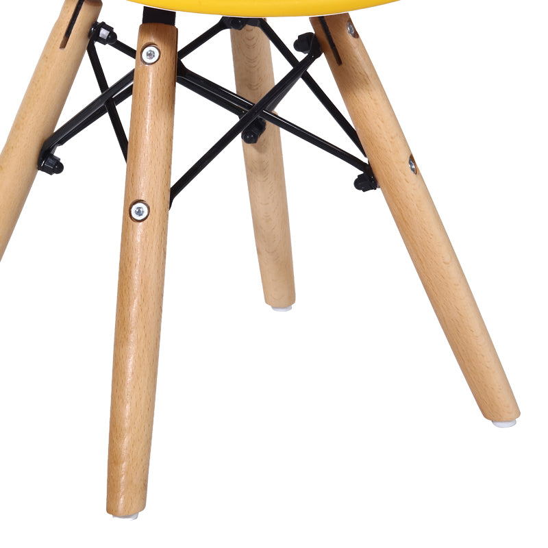 Julita chair for children pakoworld PP yellow pp and natural beech wood 35x31x57.5cm