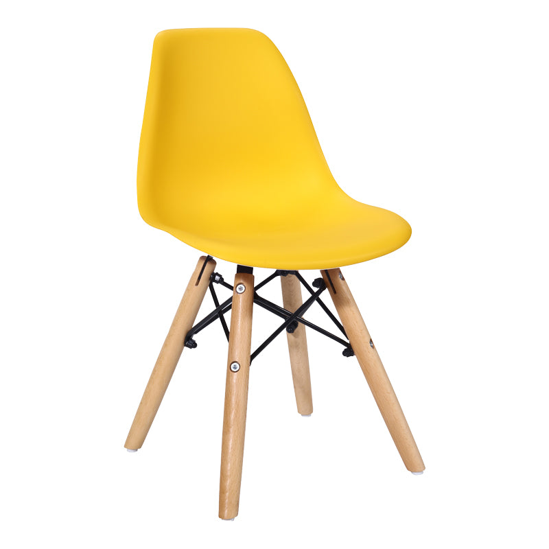 Julita chair for children pakoworld PP yellow pp and natural beech wood 35x31x57.5cm