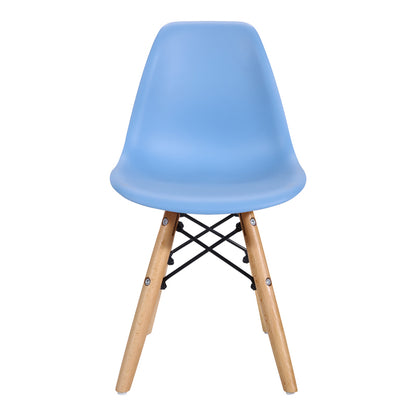 Julita chair for children pakoworld PP blue pp and natural beech wood 35x31x57.5cm