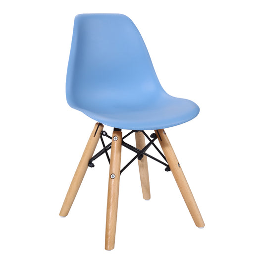 Julita chair for children pakoworld PP blue pp and natural beech wood 35x31x57.5cm