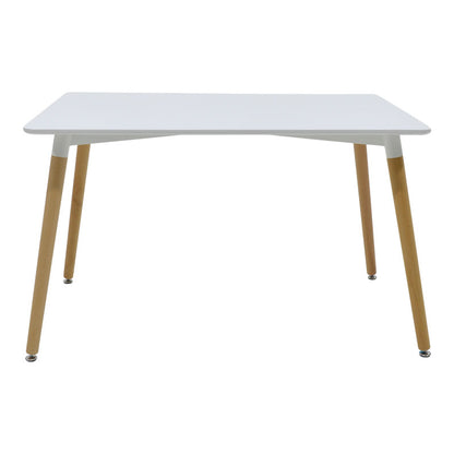 Dining table Natali-Julita set of 5 pakoworld MDF and pp in white-natural shade 120x80x76cm