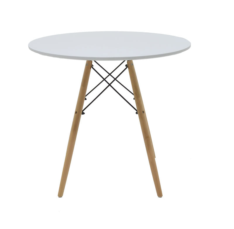 Julita-Gaston dining table set of 3 pakoworld MDF and beech wood in gray-white-natural shade D80x73cm