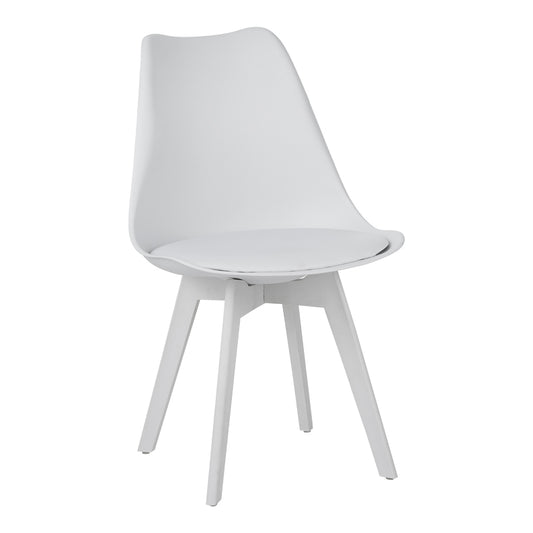 Chair Gaston I pakoworld PP-PU in white color 53.5x48.5x81.5cm