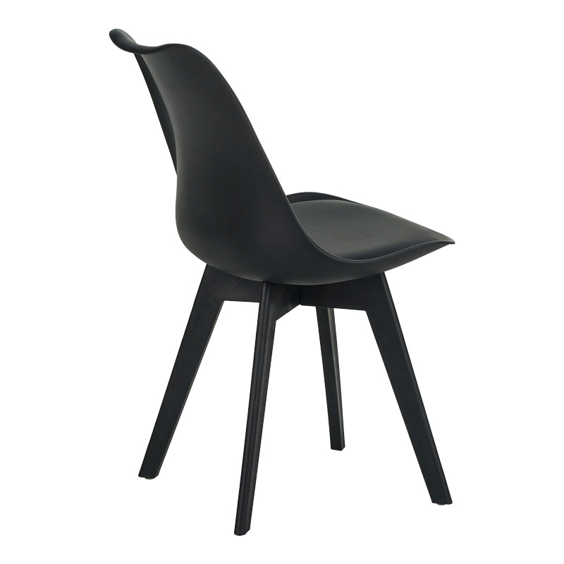 Chair Gaston I pakoworld PP-PU in black color 53.5x48.5x81.5cm