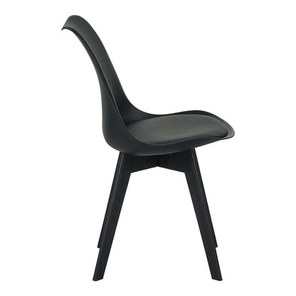 Chair Gaston I pakoworld PP-PU in black color 53.5x48.5x81.5cm